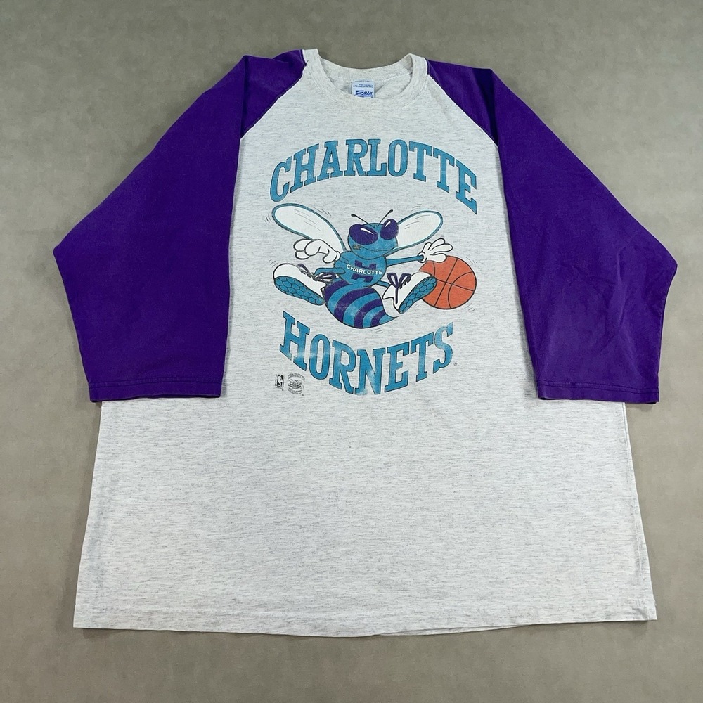 Vintage 90s Salem Sportswear Charlotte Hornets NBA Basketball T-Shirt Men's 2XL